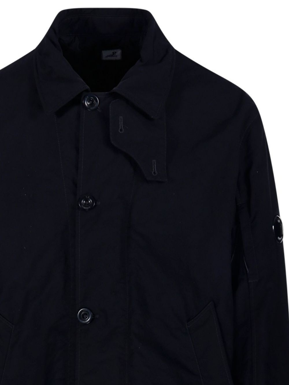 button-fastening Lens-detail coat - 4