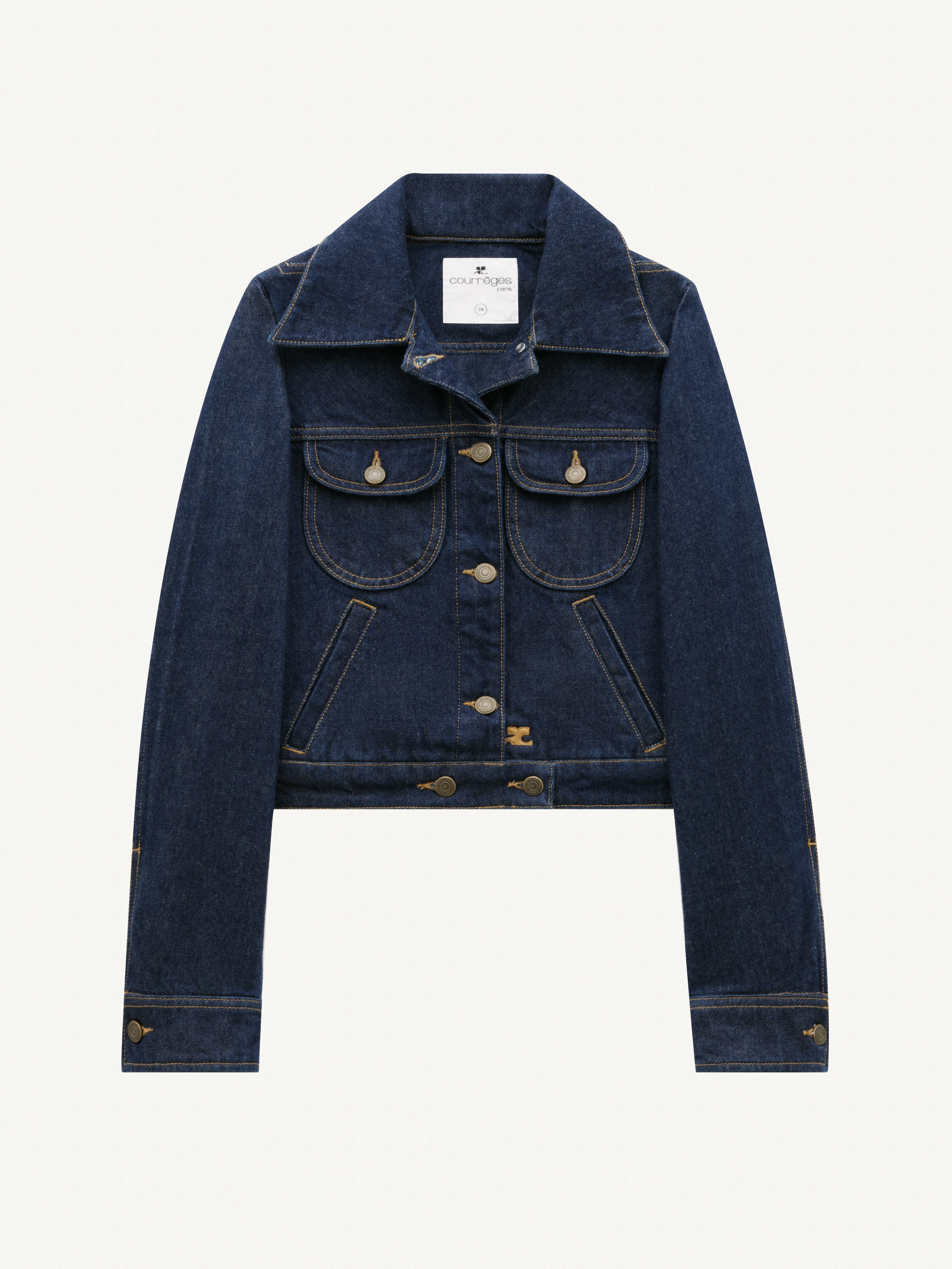 ROUND POCKETS DENIM RAW JACKET - 1