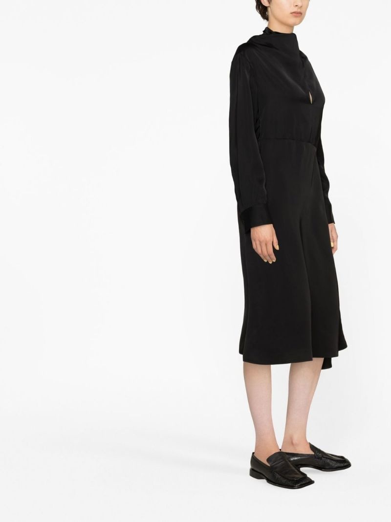 long-sleeve A-line dress - 4