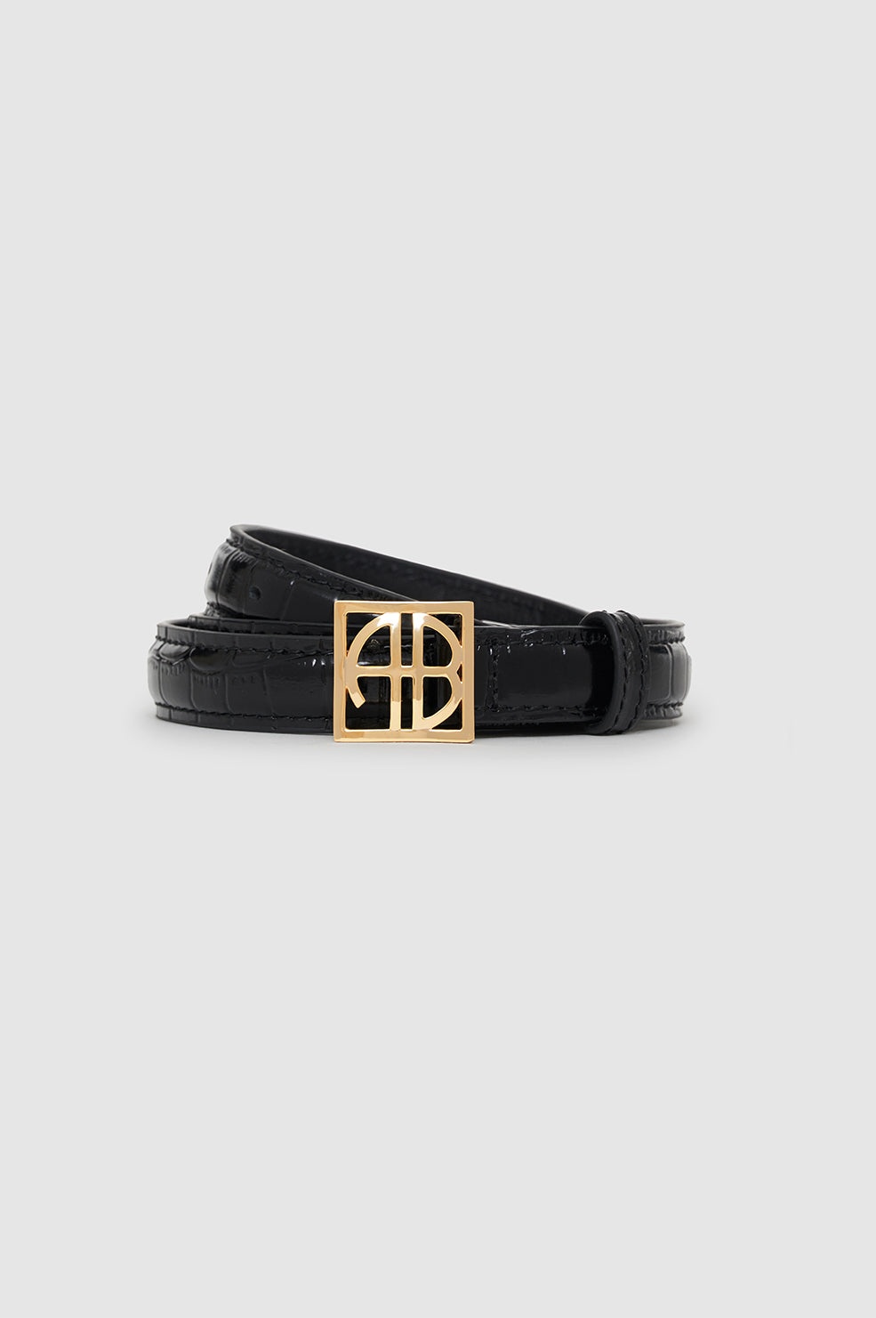 Monogram Belt - Black Embossed - 4