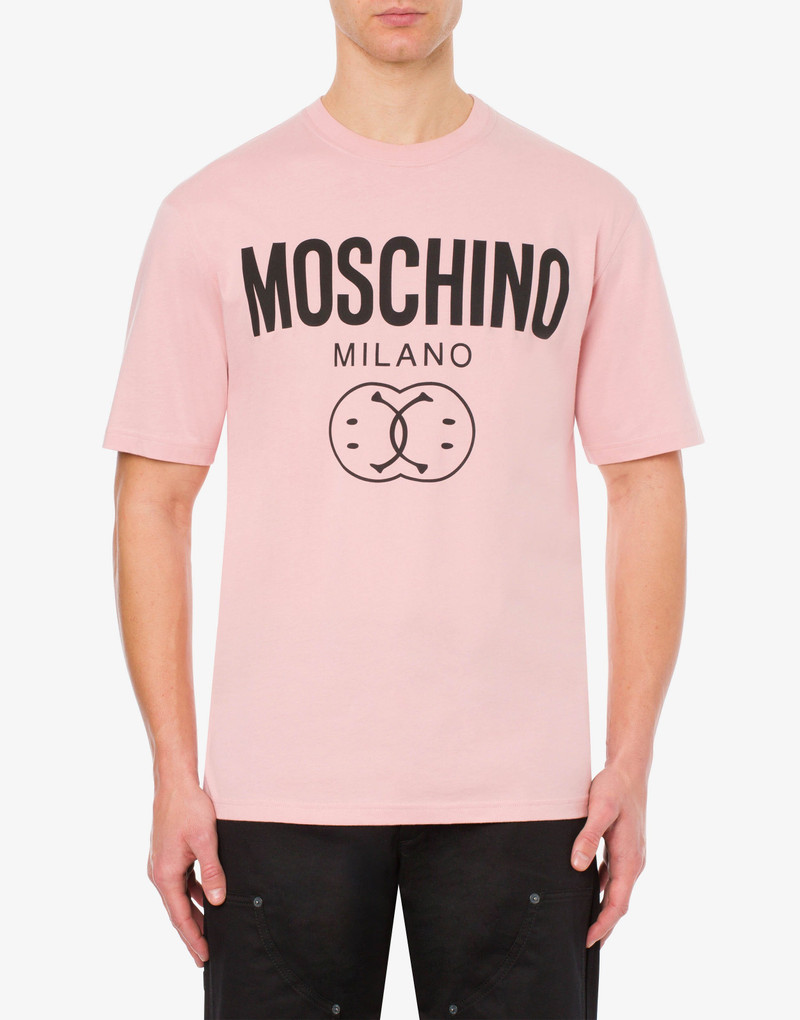 Moschino DOUBLE SMILEY® LOGO ORGANIC JERSEY T-SHIRT outlook