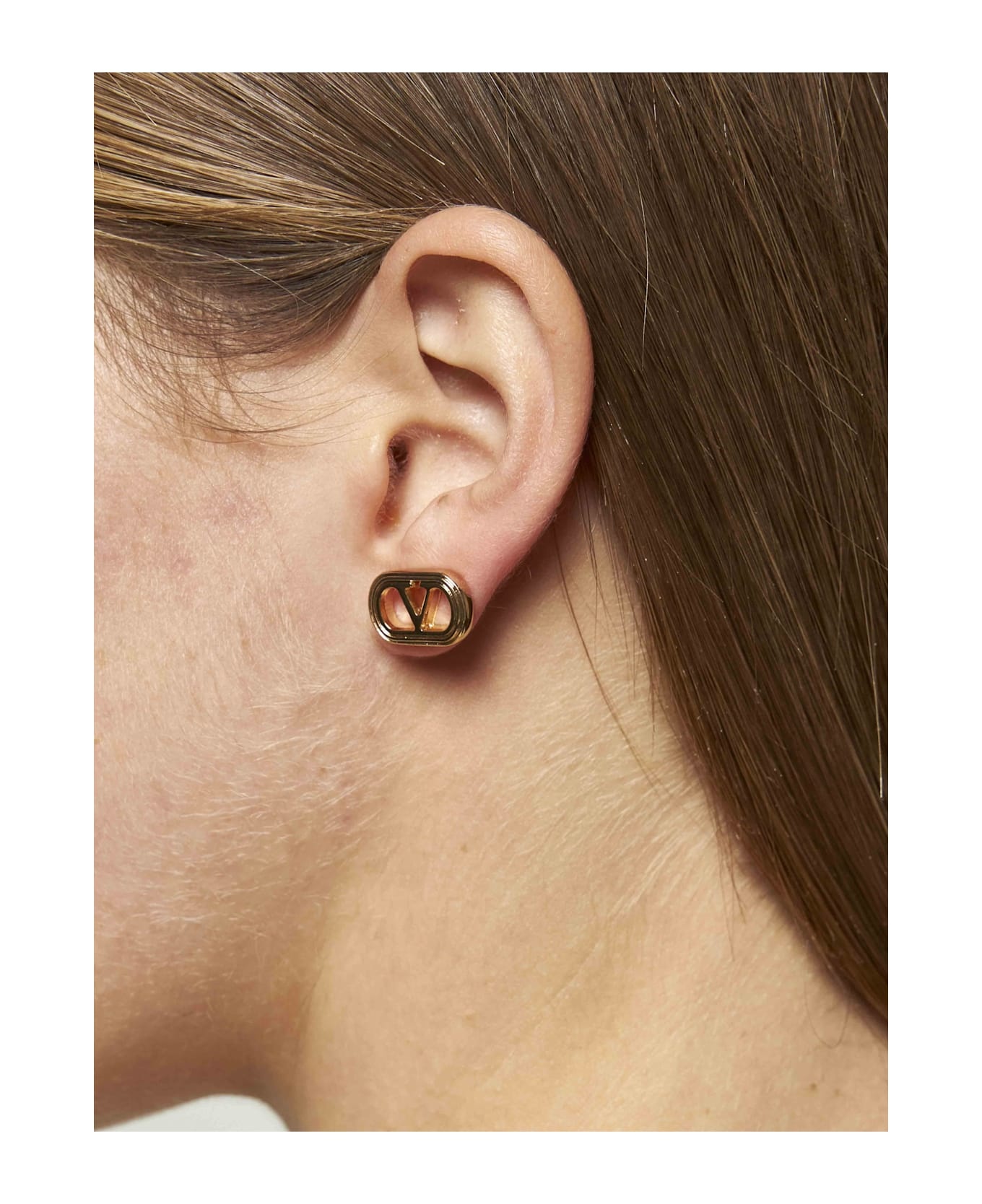 Gold Metal Ovalette Earrings - 2