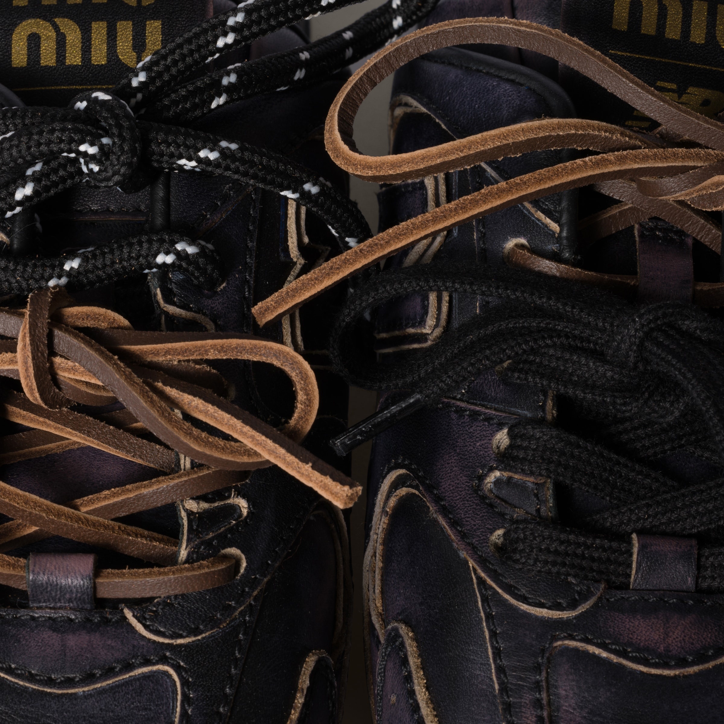 New Balance X Miu Miu 530 SL deco calf leather mules - 4