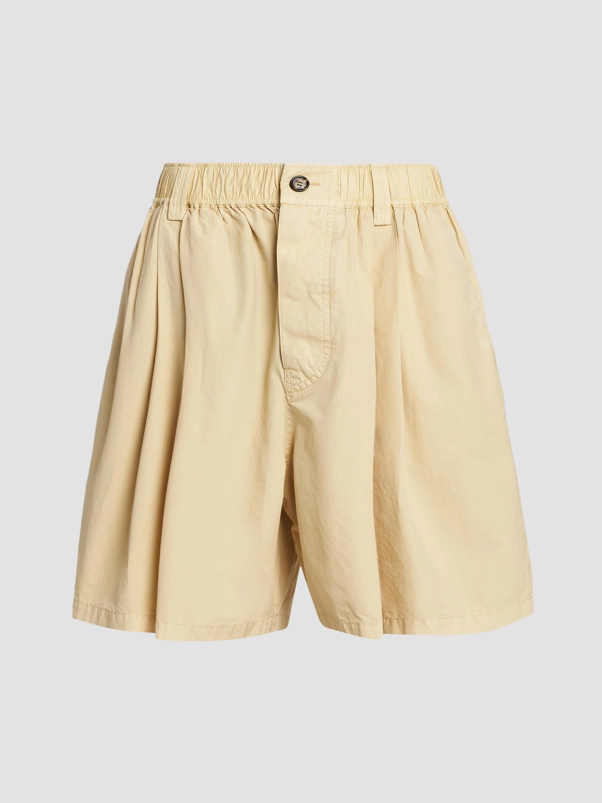 Men's Pleated Cotton Shorts - Corn - 1