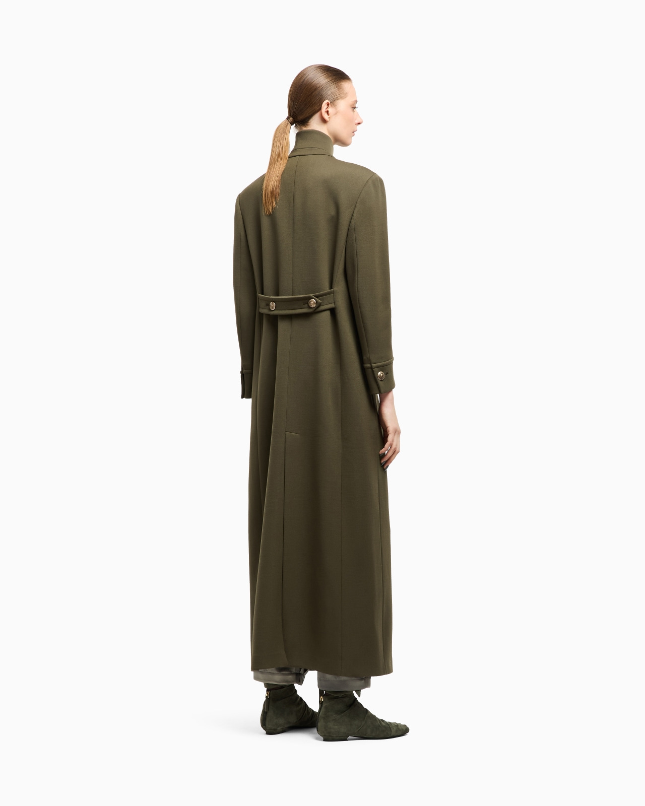 LONG DOUBLE-BREASTED COAT IN STRETCH DOUBLE-FACED WOOL - 3