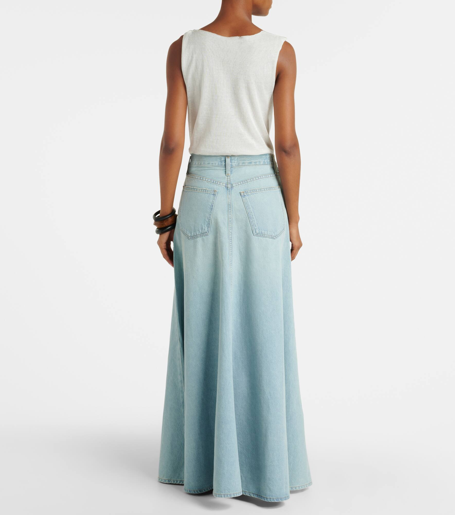 Odin mid-rise denim maxi skirt - 3
