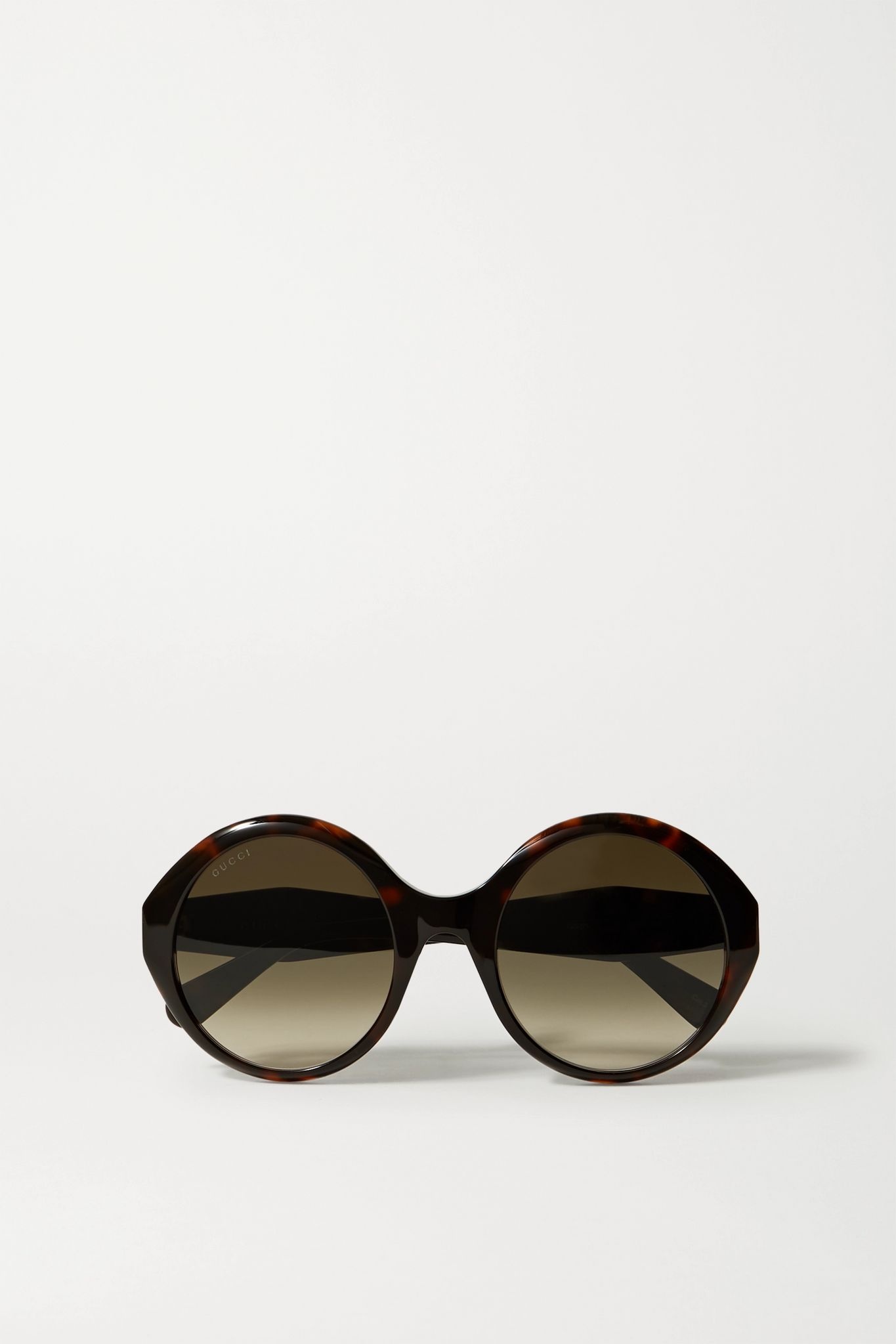 Oversized round-frame tortoiseshell acetate sunglasses - 1