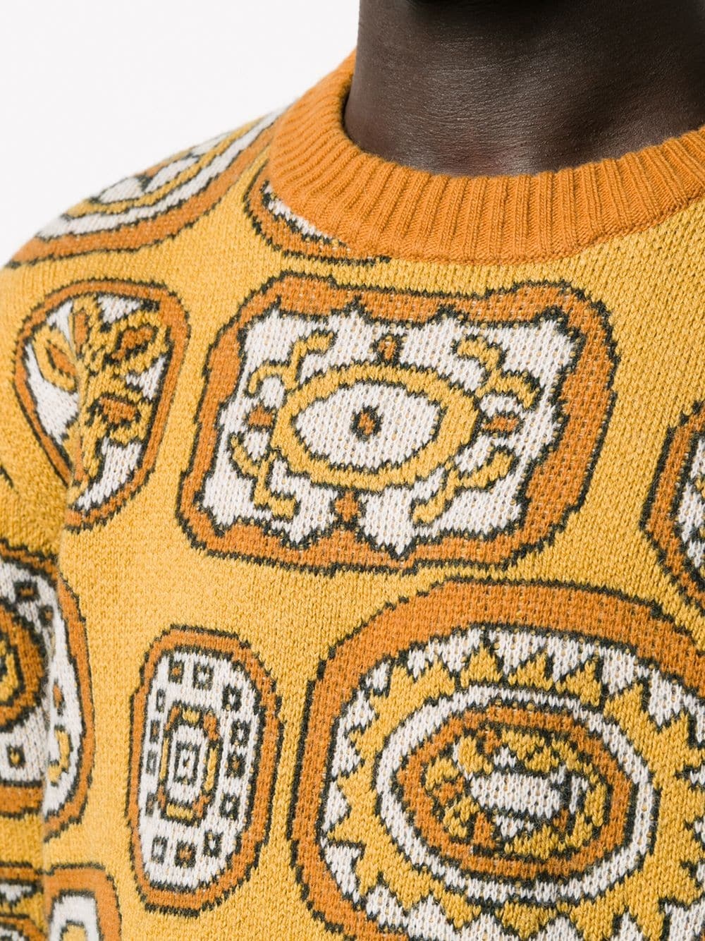 intarsia-knit crew neck jumper  - 5