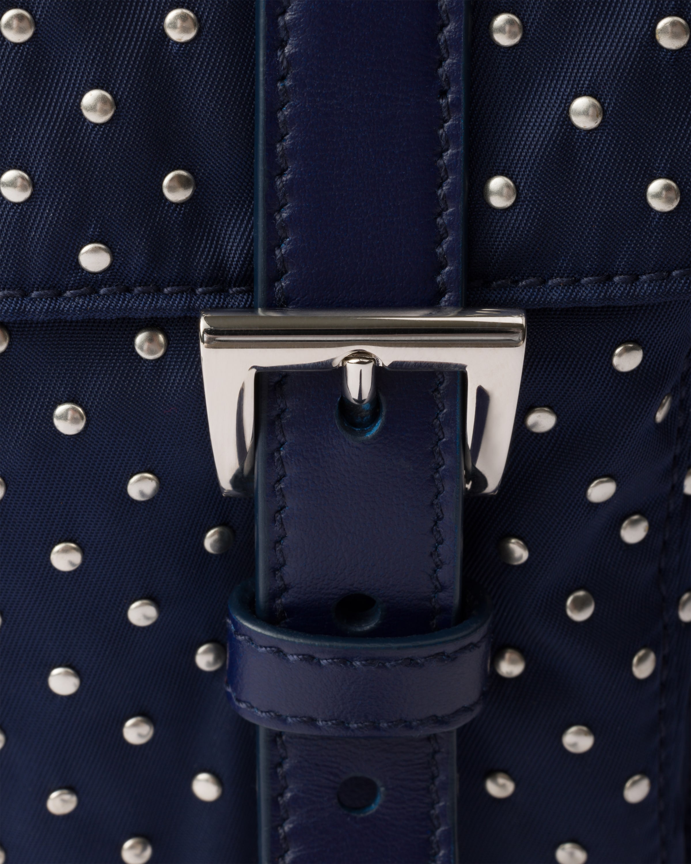 Re-Nylon shoulder bag with studs - 6