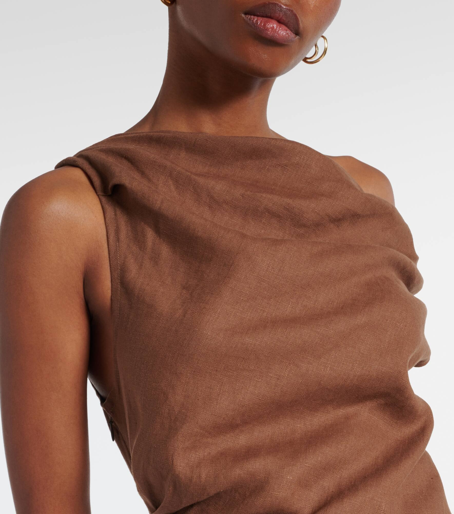 Suis asymmetric linen maxi dress - 4
