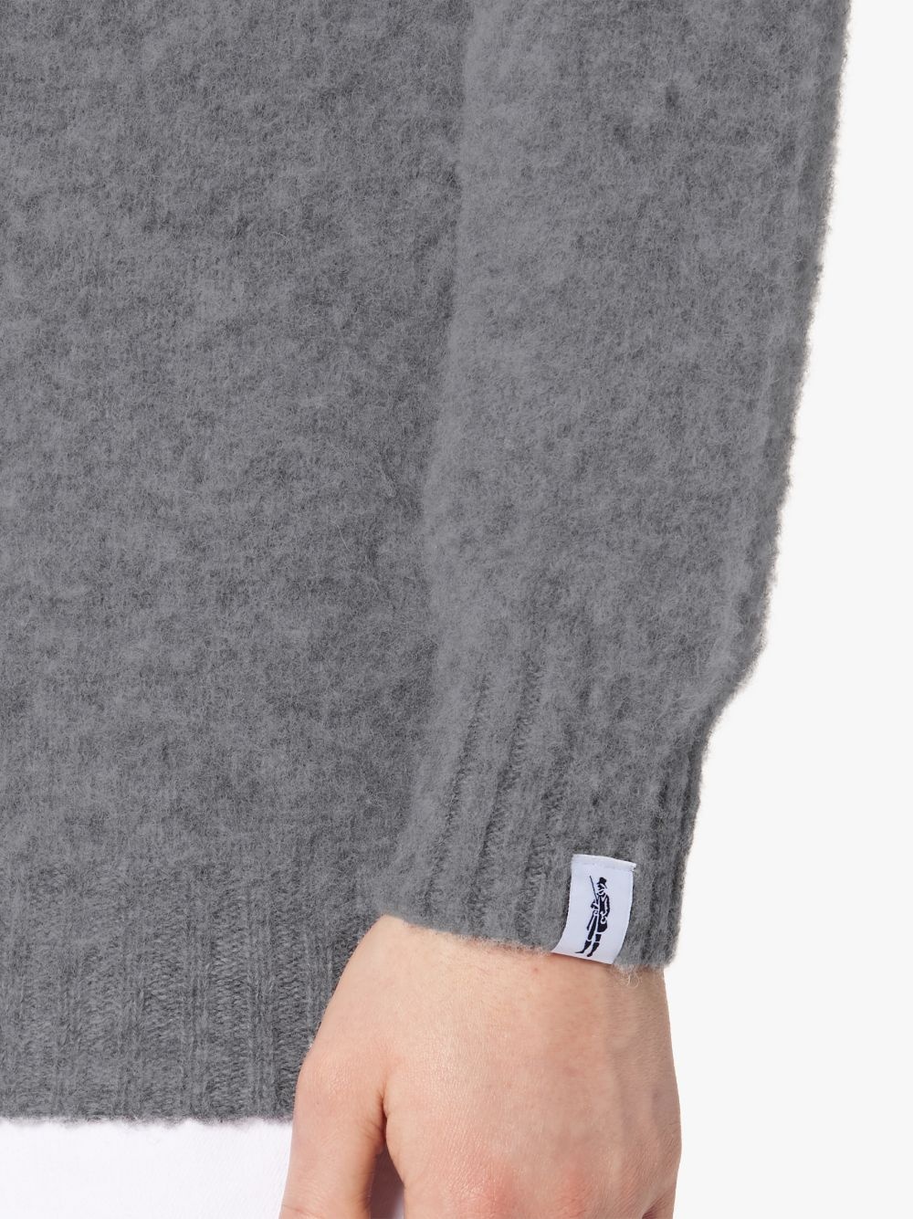 HUTCHINS GREY WOOL CREW NECK SWEATER - 6