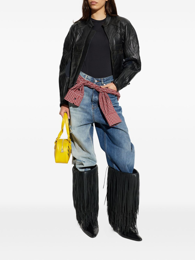 VETEMENTS patterned leather jacket outlook