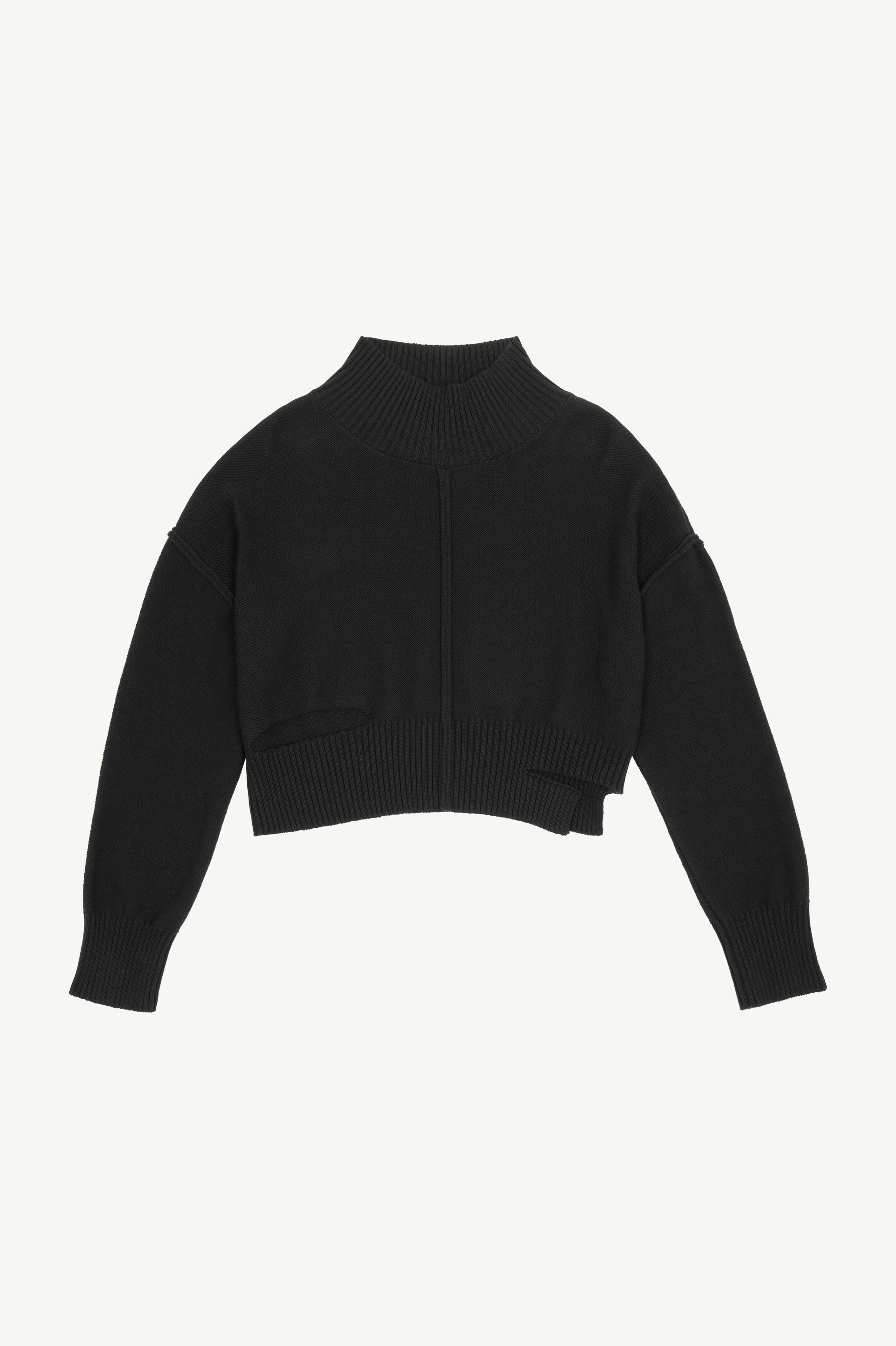 MM6 Maison Margiela Gauge Black Boxy Distressed Jumper | REVERSIBLE