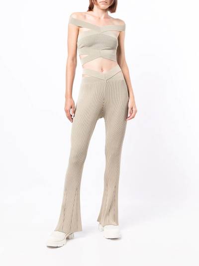 Dion Lee rib-knit flared trousers outlook