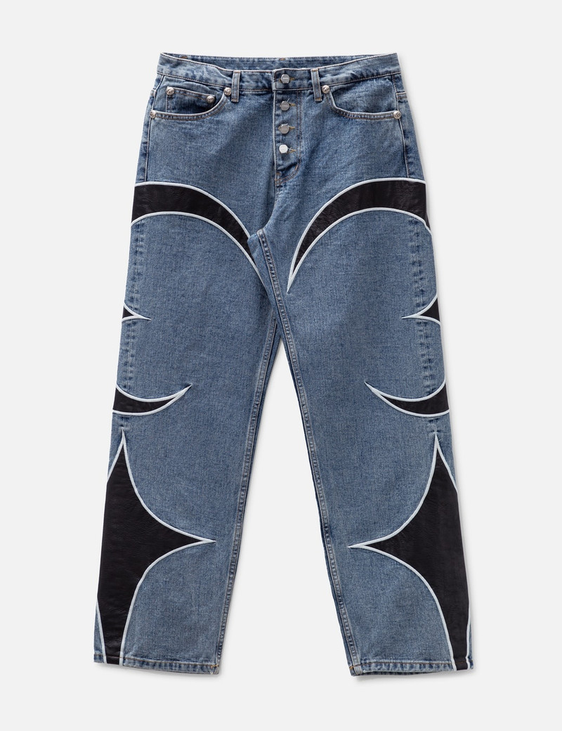 TC LEATHER WASHING DENIM PANTS - 1