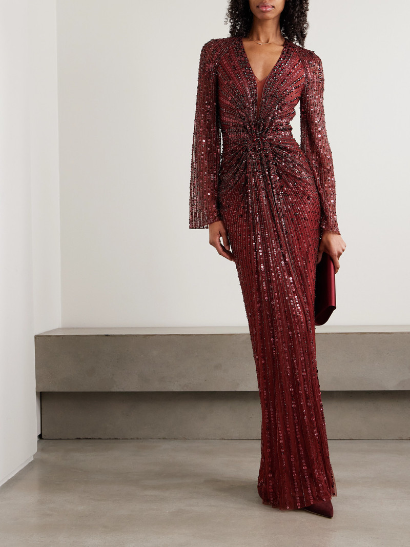 JENNY PACKHAM Nina Gathered Embellished Tulle Gown outlook