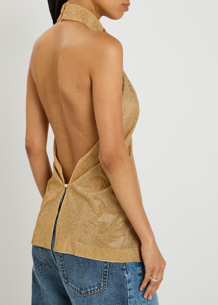 Stella Mccartney Stud-embellished Silk-georgette top - 3