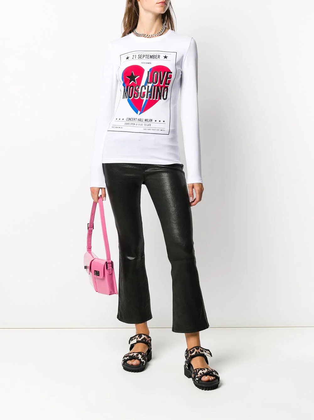 embellished logo print T-shirt  - 2