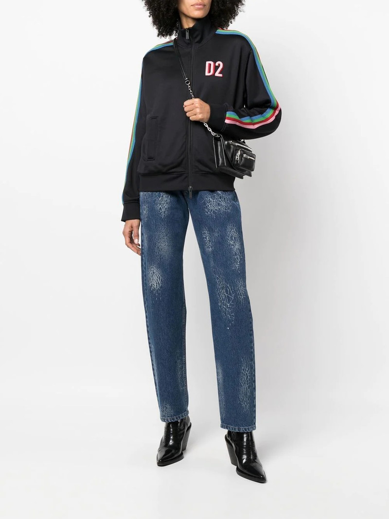 DSQUARED2 logo-print zip-up sweatshirt outlook