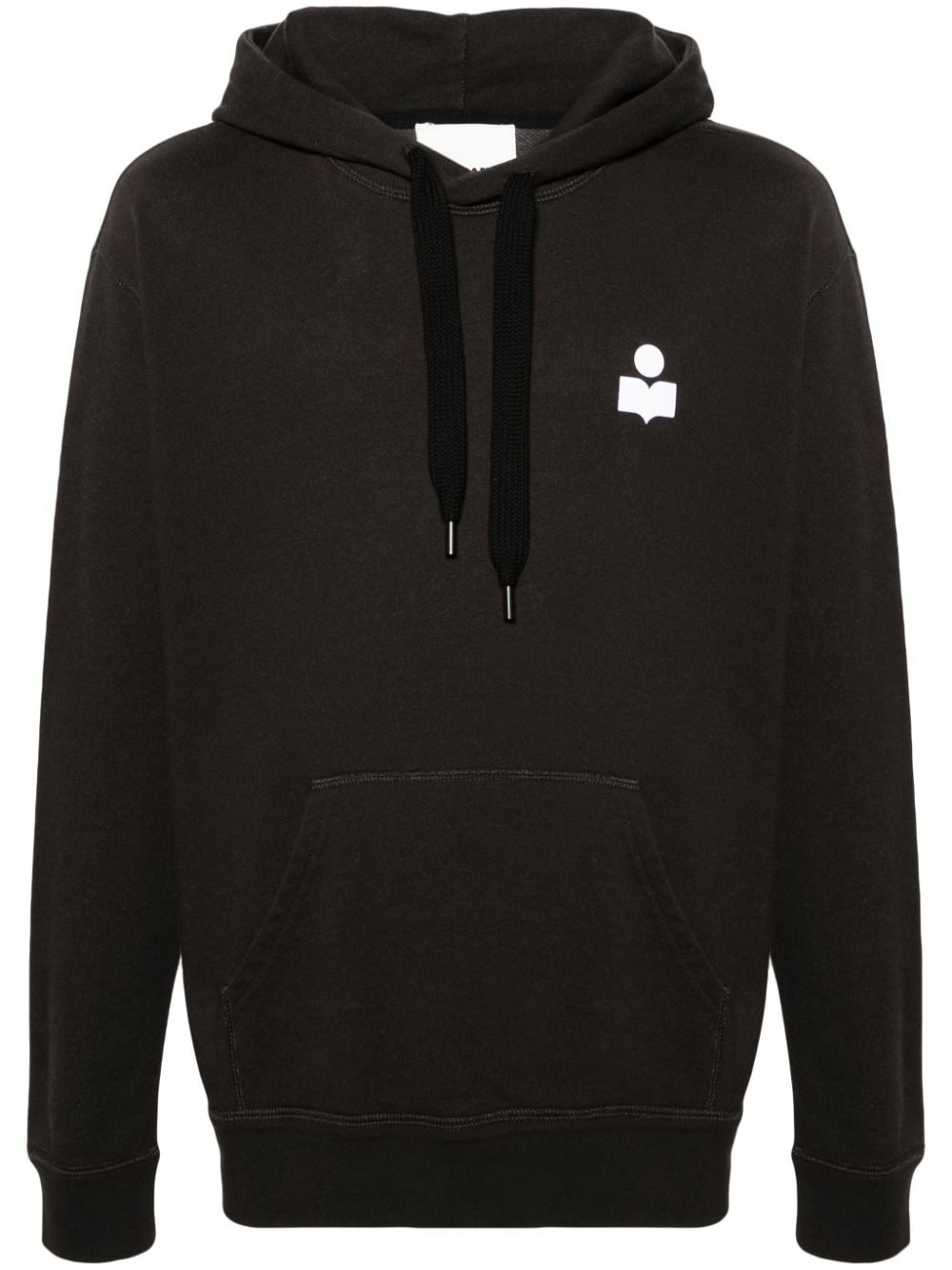 Matte logo-embroidered hoodie - 1