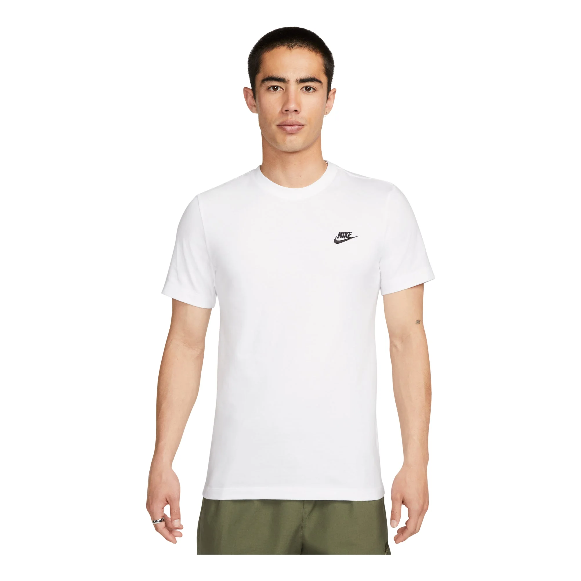 Nike MENS Embroidered Crew-neck Short Sleeve White AR4999-101 - 1