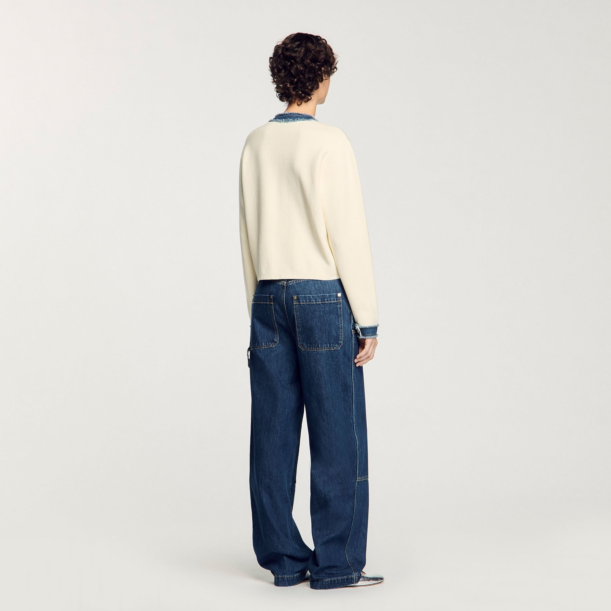 CARDIGAN WITH DENIM DETAILS - 5