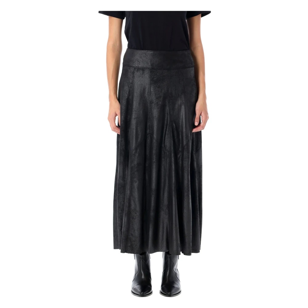 スカート Isabel Marant FW24 'Genevi' skirt (JU0271FAB4B06I 50CO) Isabel Marant BLACK FAUX LEATHER SKIRT GENEVI | miinto