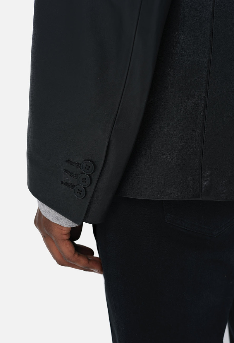 LEATHER DOUBLE BREASTED BLAZER 9