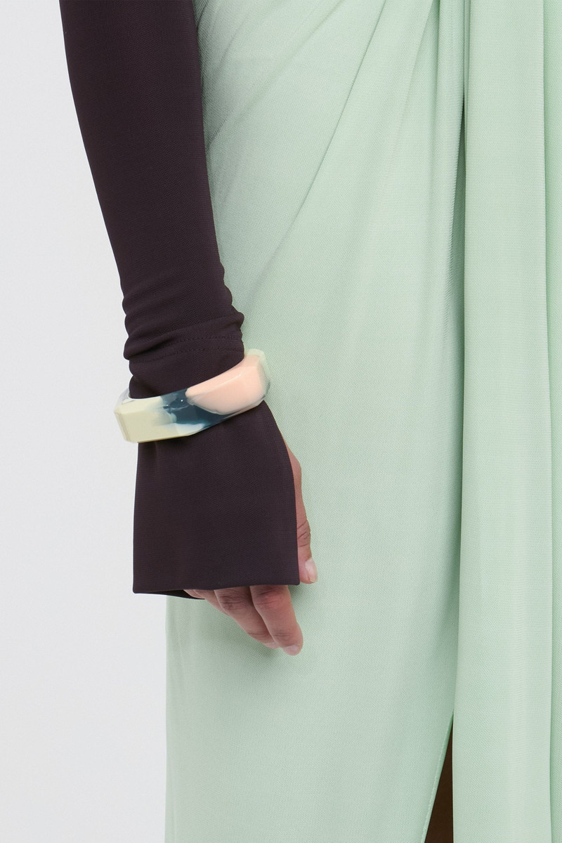 Resin Hexagonal Bangle In Peach-Vanilla 4