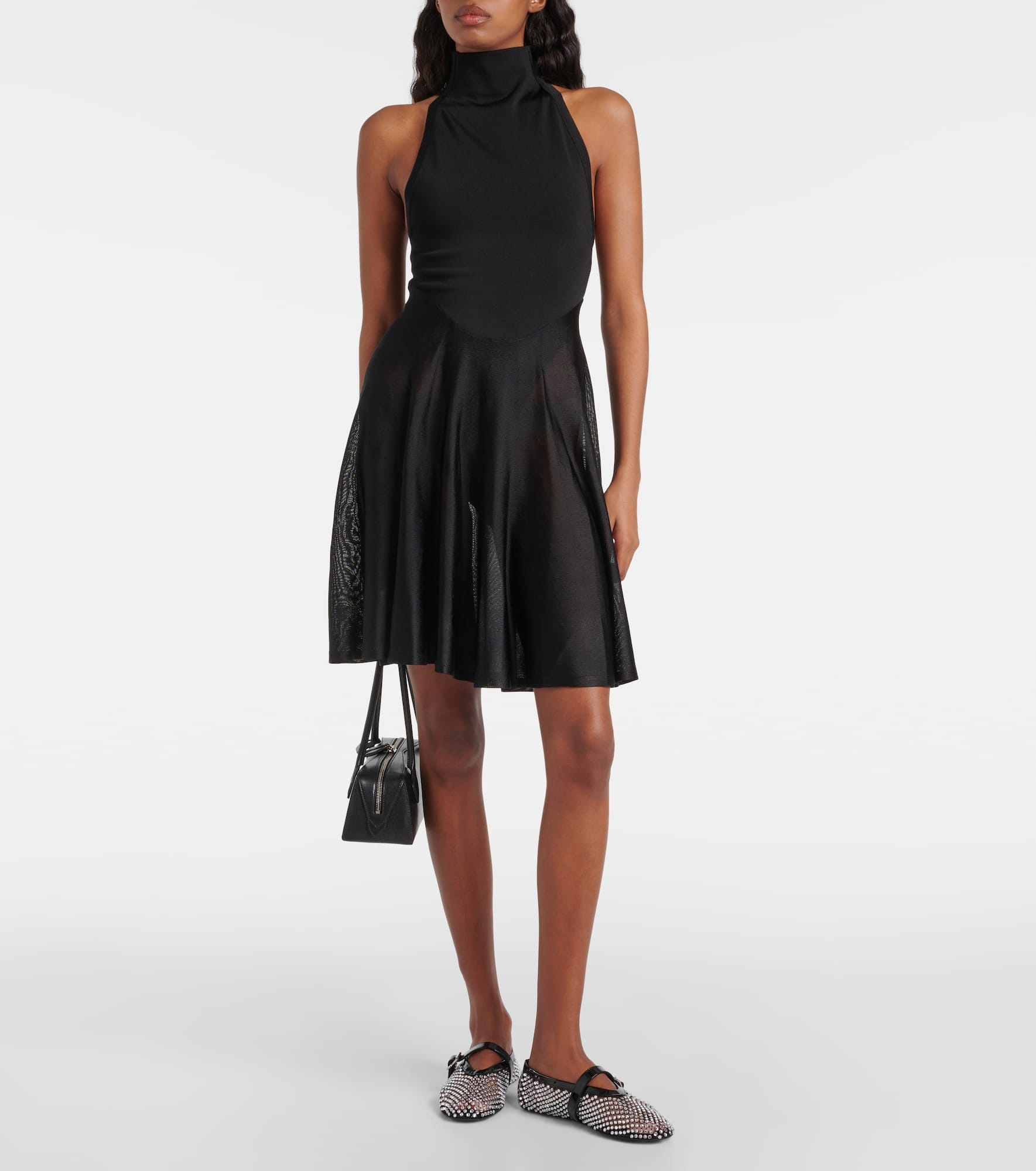 Jersey and mesh minidress - 2