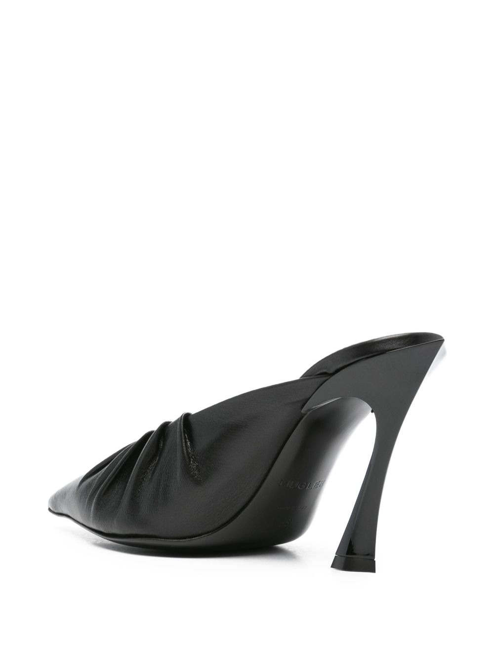 95mm Fang pleated pointed-toe mules - 3