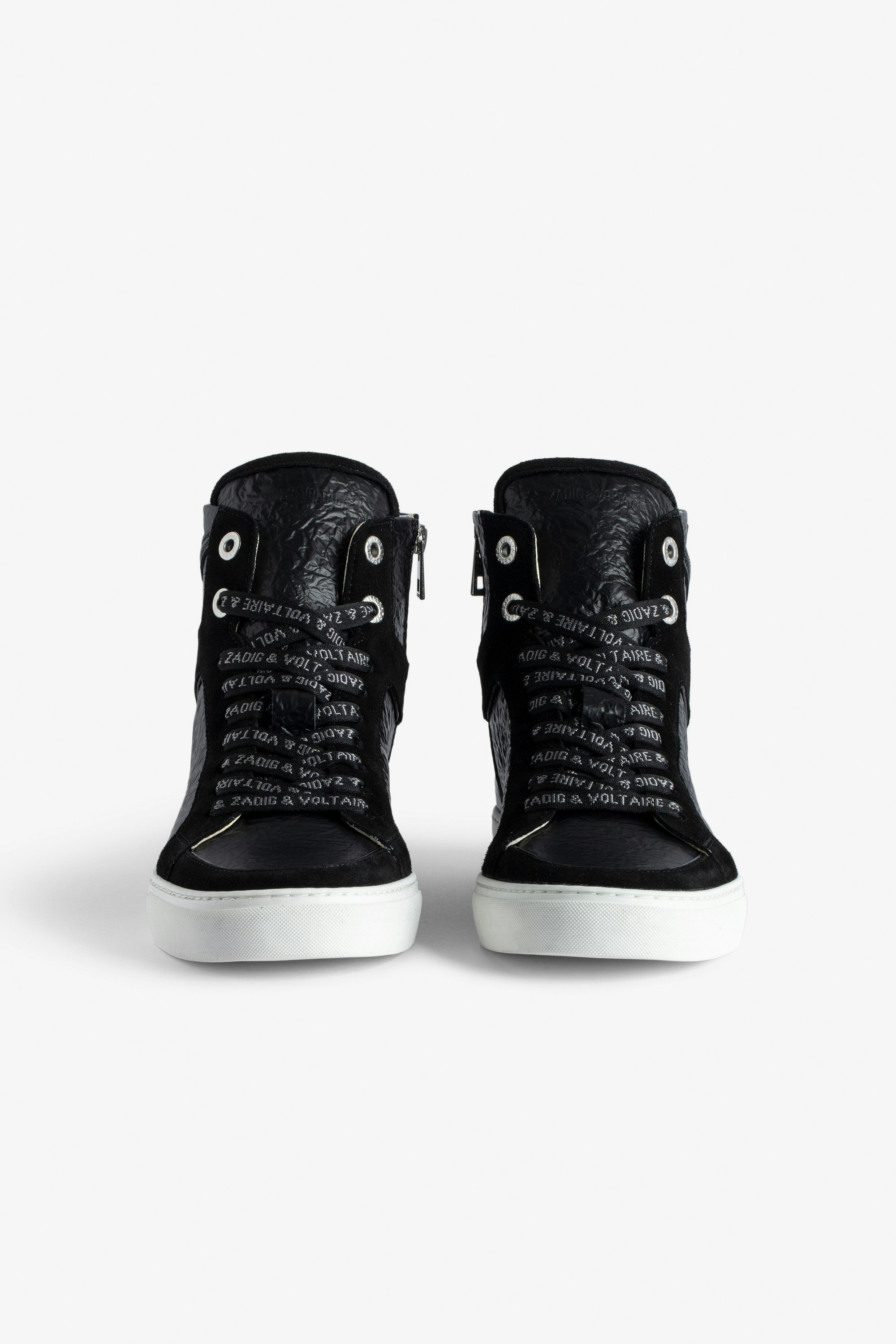 ZV1747 High Flash High-Top Crinkled Sneakers