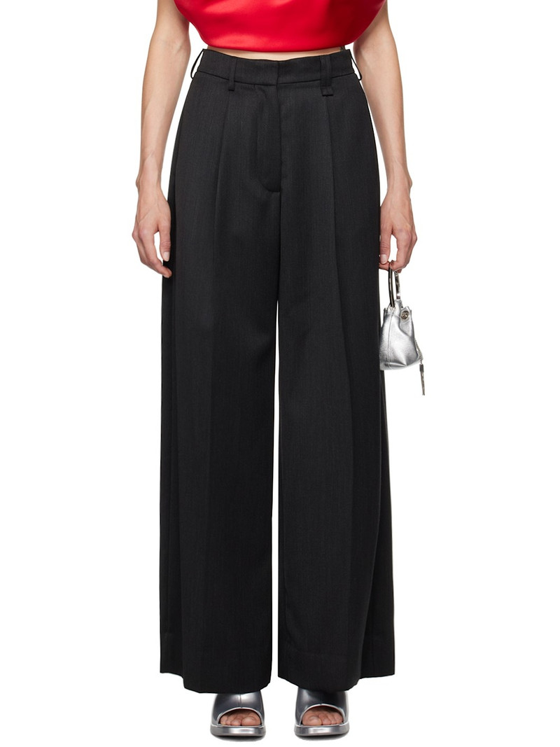 Gray Furry Welt Pocket Trousers 1