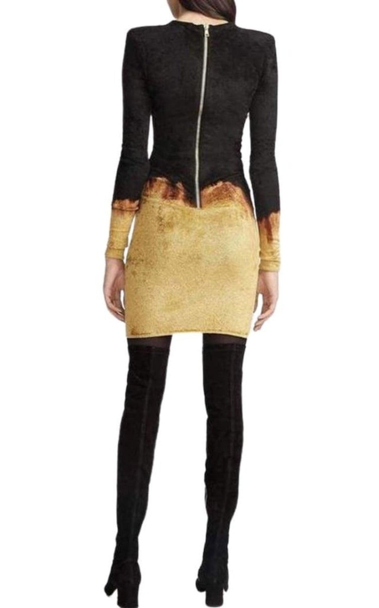 Black Velvet Fire Dress - 4