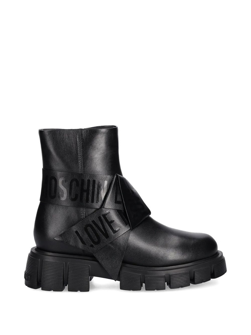 logo-tape ankle boots 1