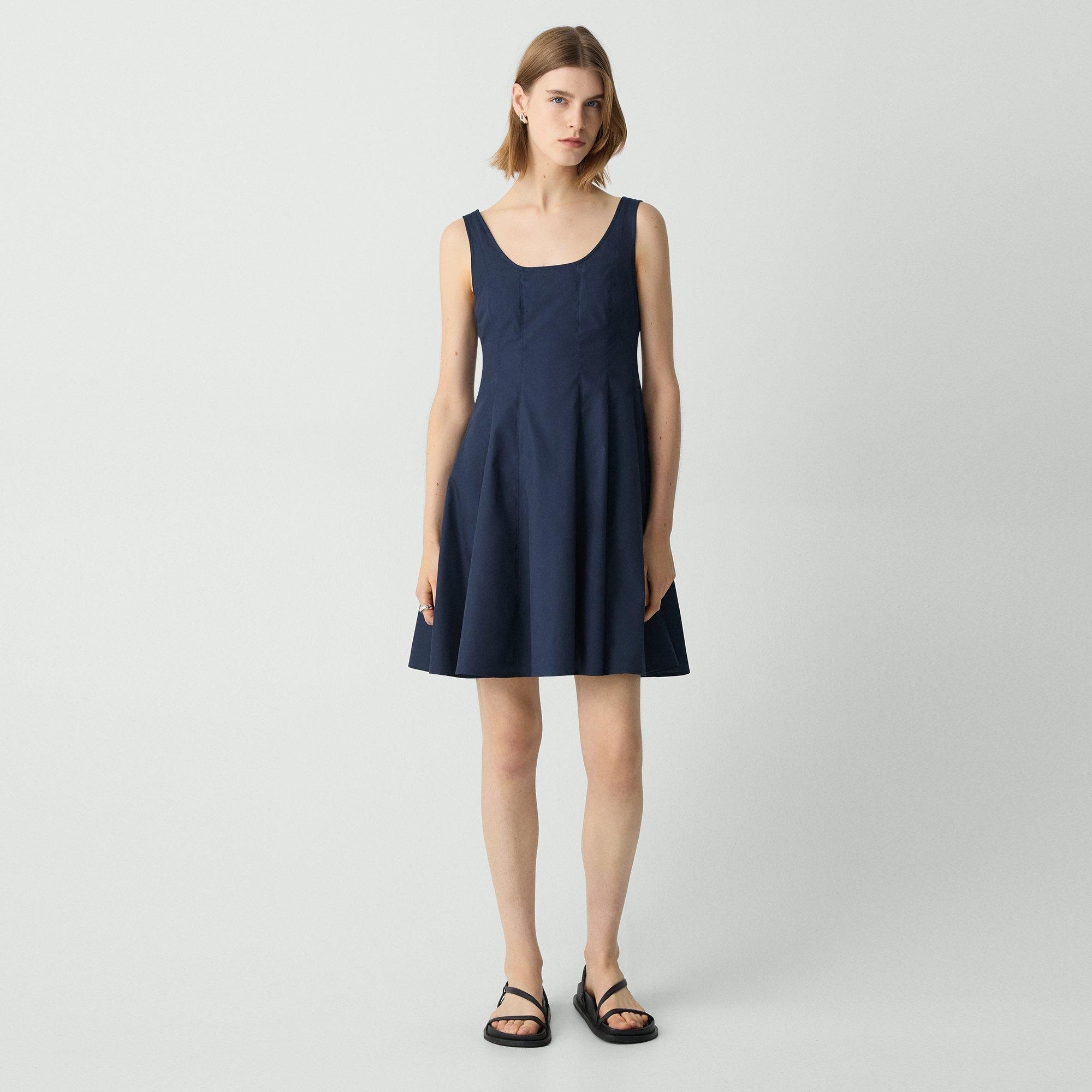 Sleeveless Fit-and-Flare Dress in Sleek Poplin - 2