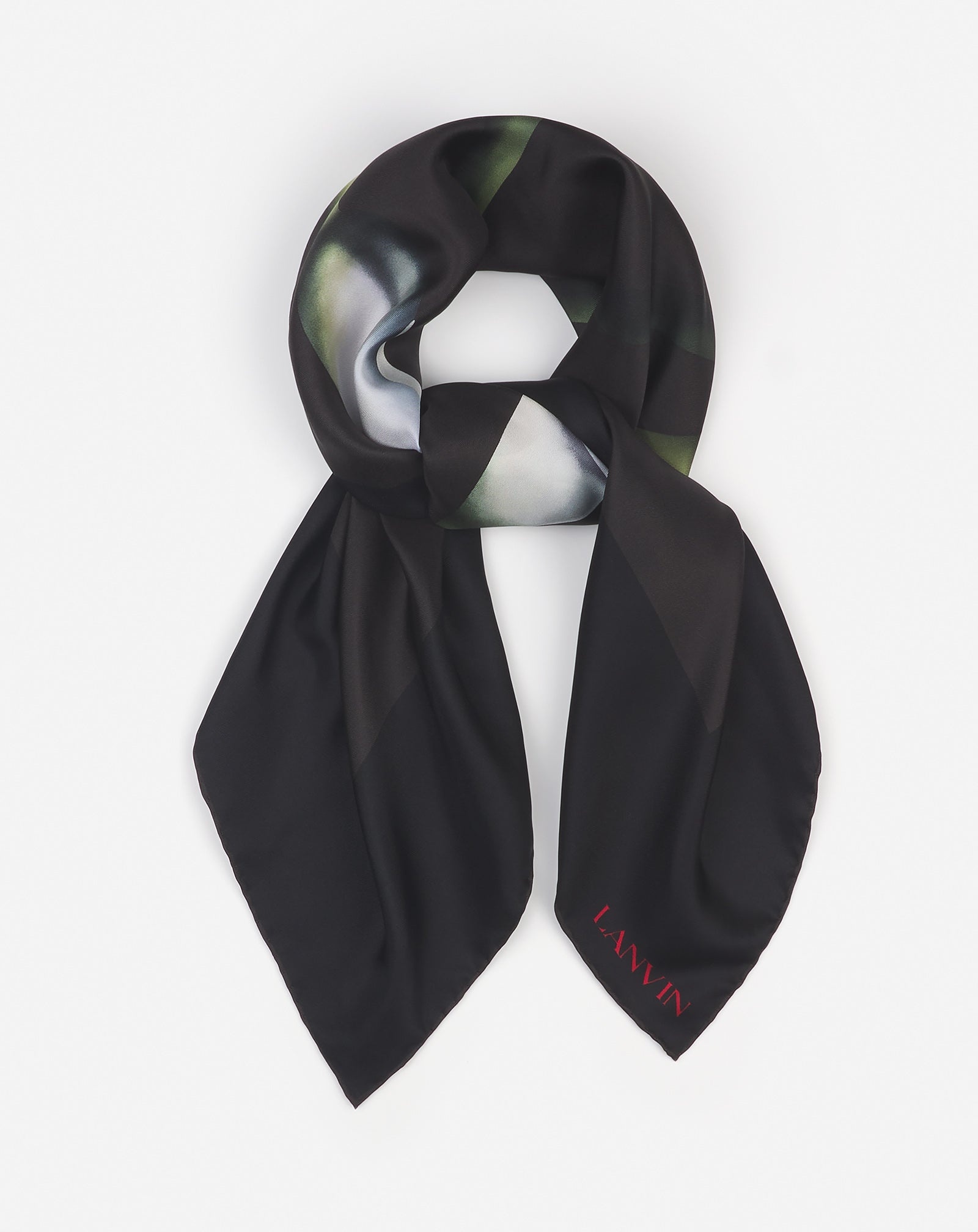 SQUARE FLORAL PRINT SILK SCARF - 3