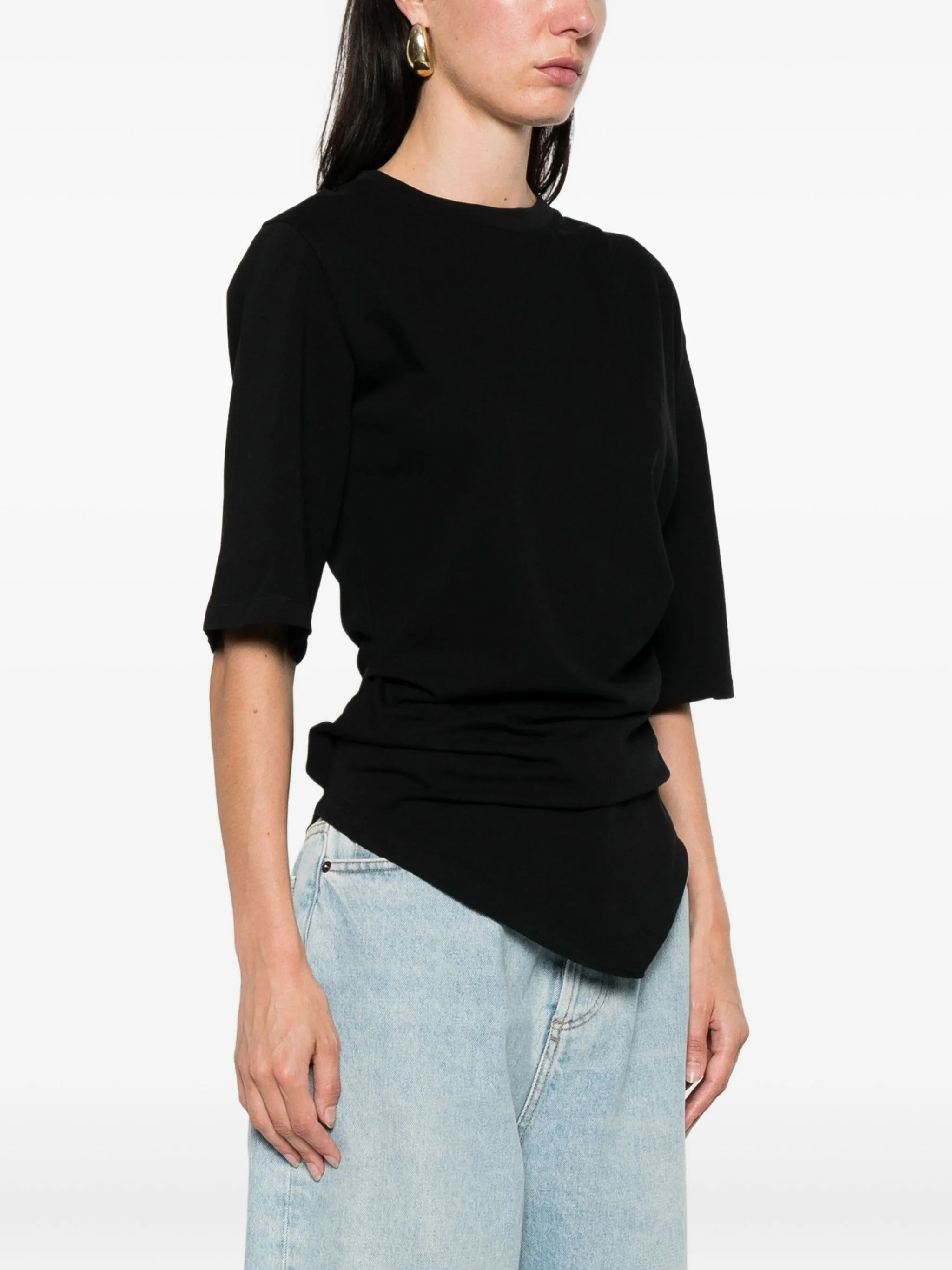 draped T-shirt - 3