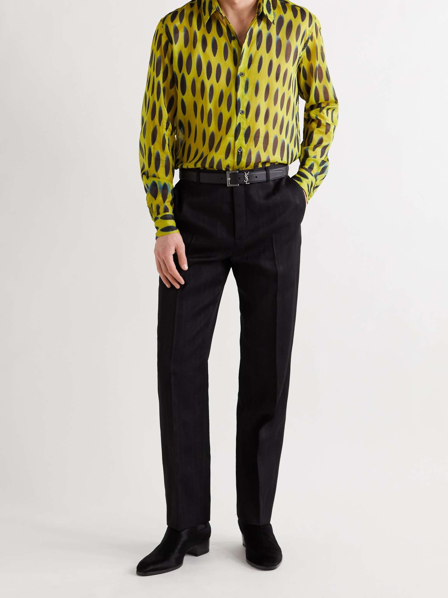 Wool, Silk and Cotton-Blend Jacquard Trousers - 2