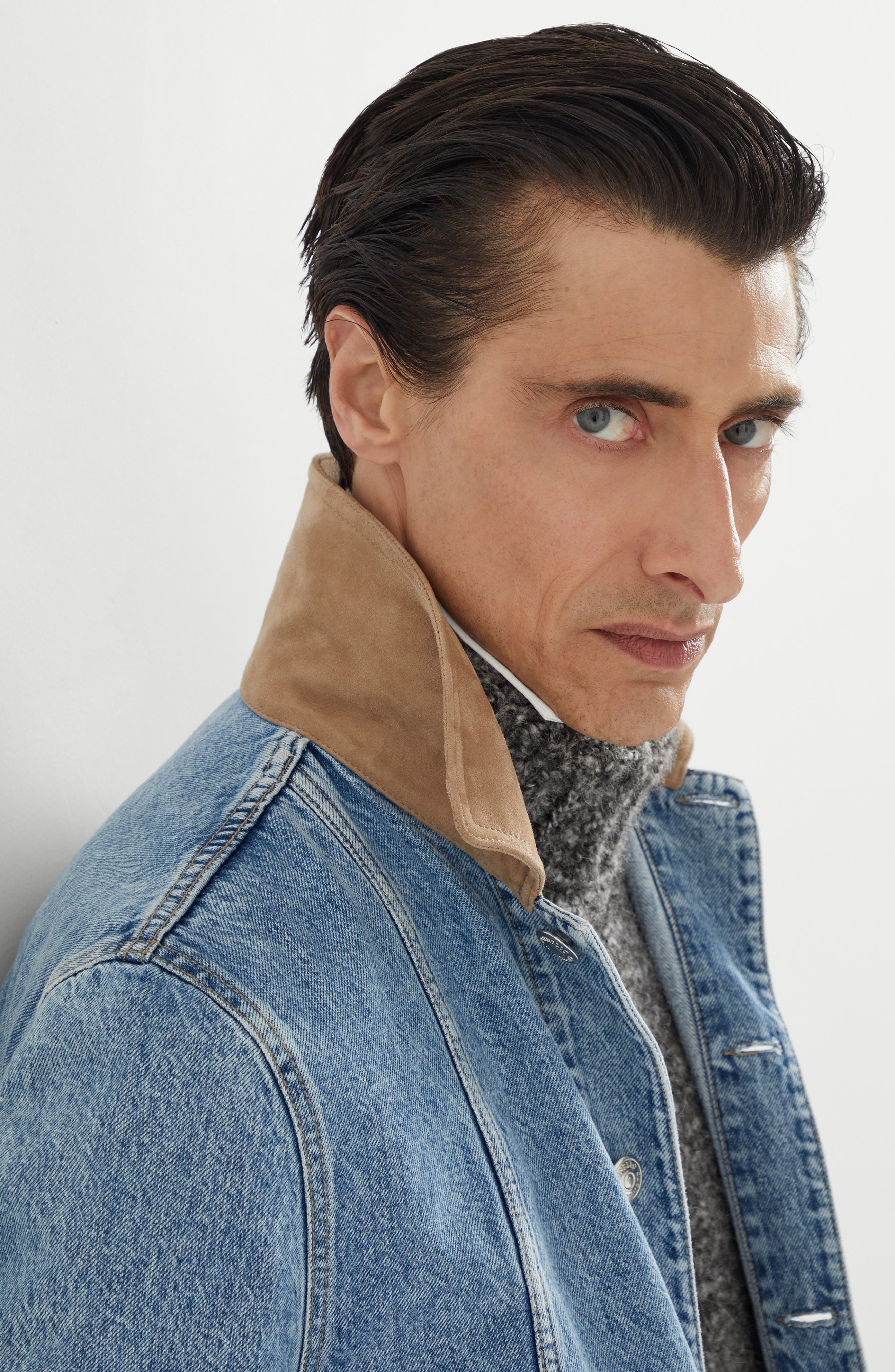 Brunello Cucinelli Denim jacket in Light Blue Denim at Nordstrom - 4