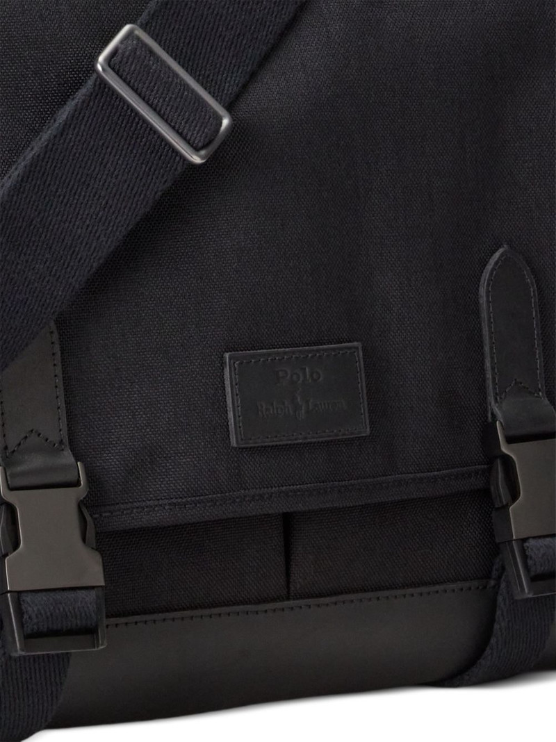leather-trimmed messenger bag 4