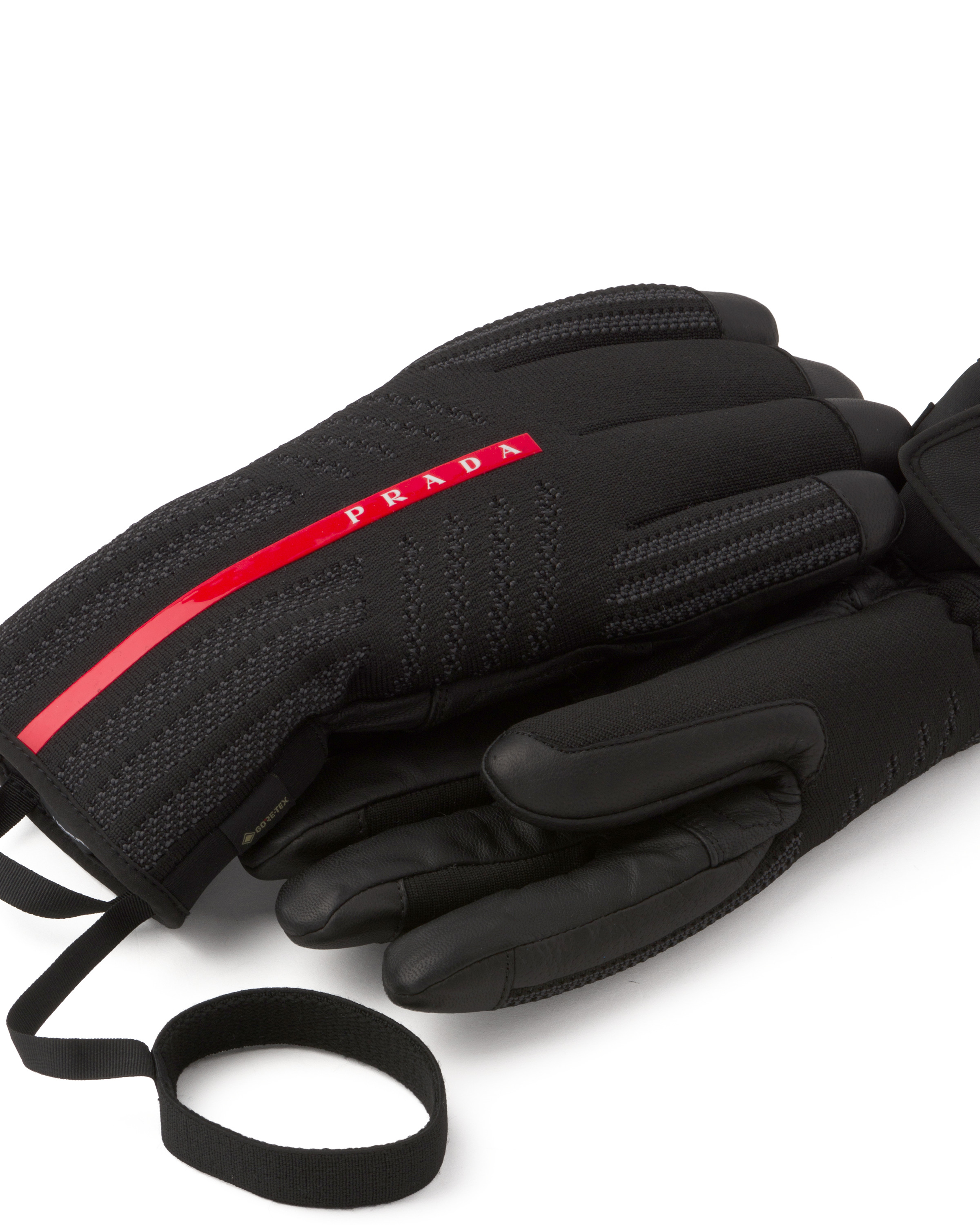 Prada GORE-TEX, leather and knit ski gloves | REVERSIBLE