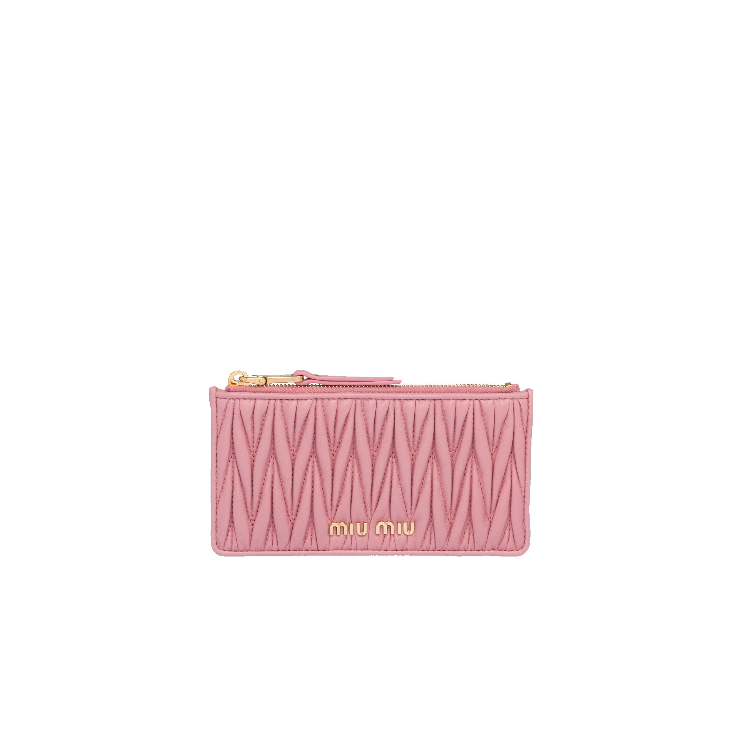 Matelassé nappa leather zipper wallet - 1