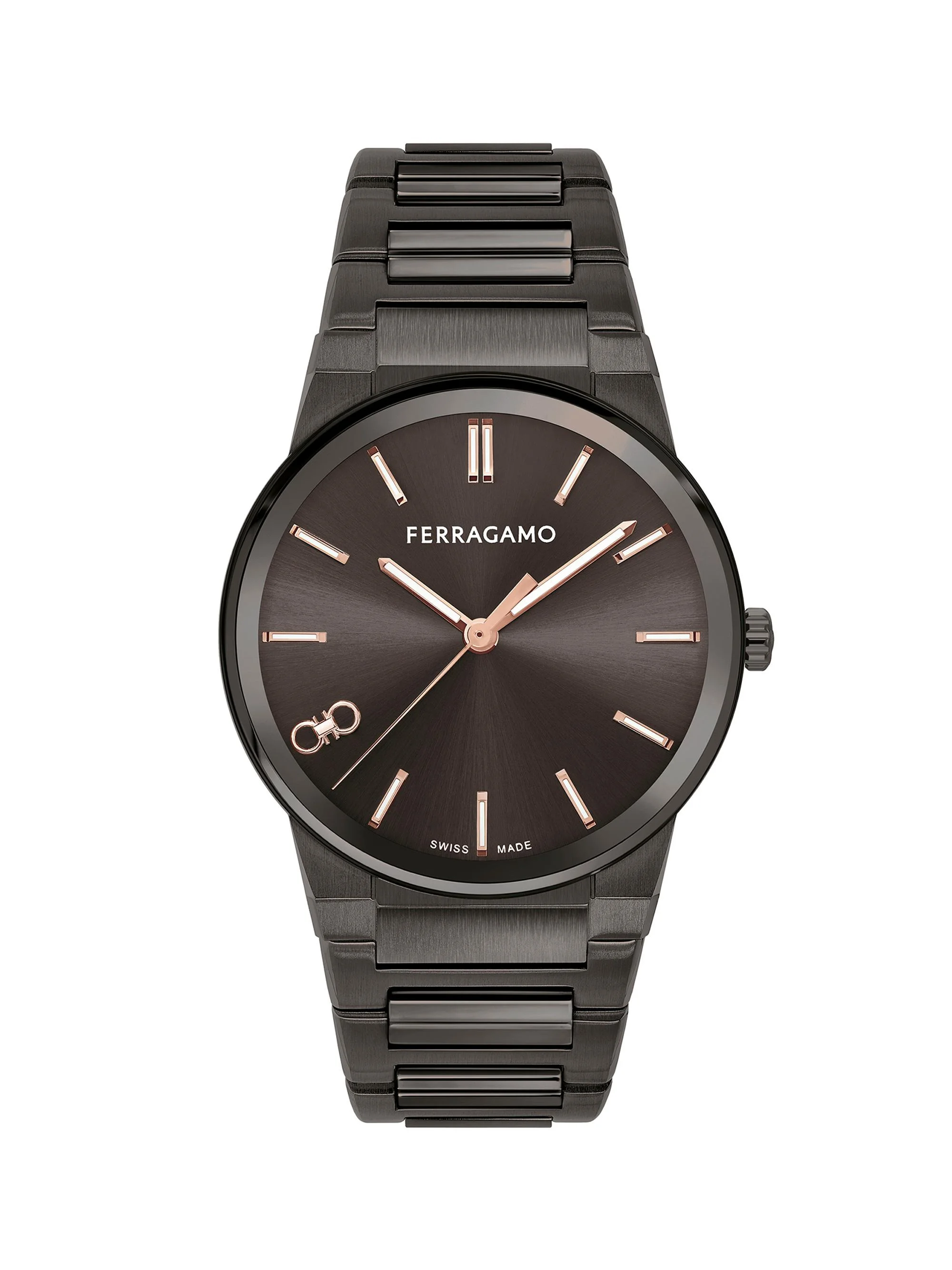 Men's Infinity Sapphire IP Gunmetal-Plated Stainless Steel Bracelet Watch/41MM - Grey Gold - 1