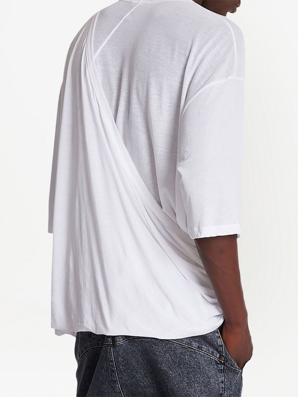 gathered-panel detail T-shirt - 4