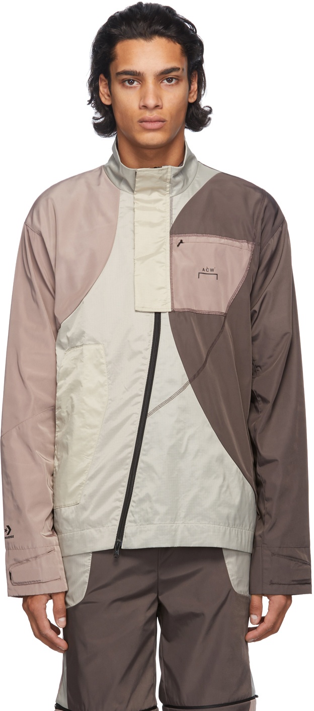 Purple & Beige Converse Edition Panelled Track Jacket - 1