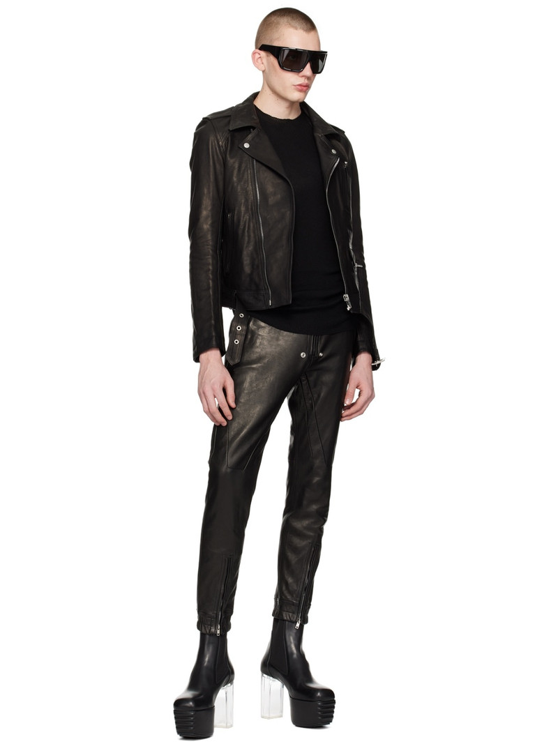 Rick Owens Black Luxor Leather Pants outlook