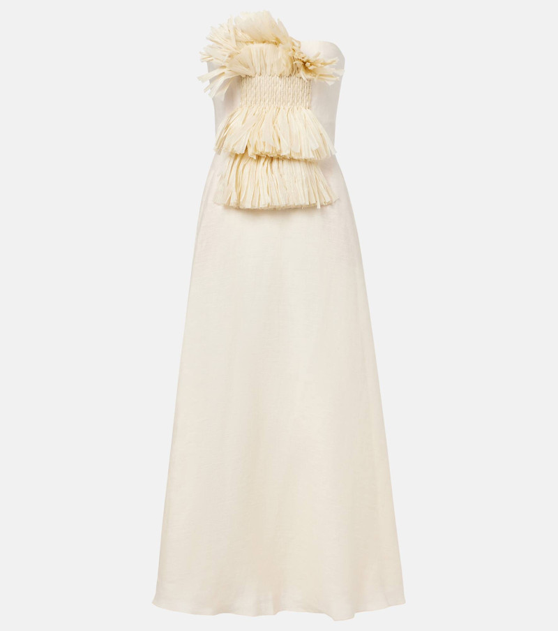 Embellished linen maxi dress 1