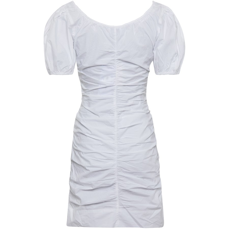 Poplin Gathered Mini Dress - 3