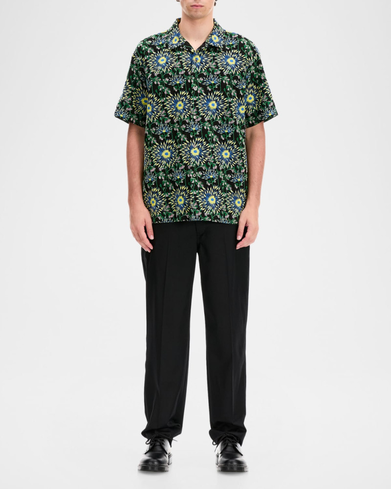 vowels Men's Cotton Firework Floral Short-Sleeve Shirt outlook